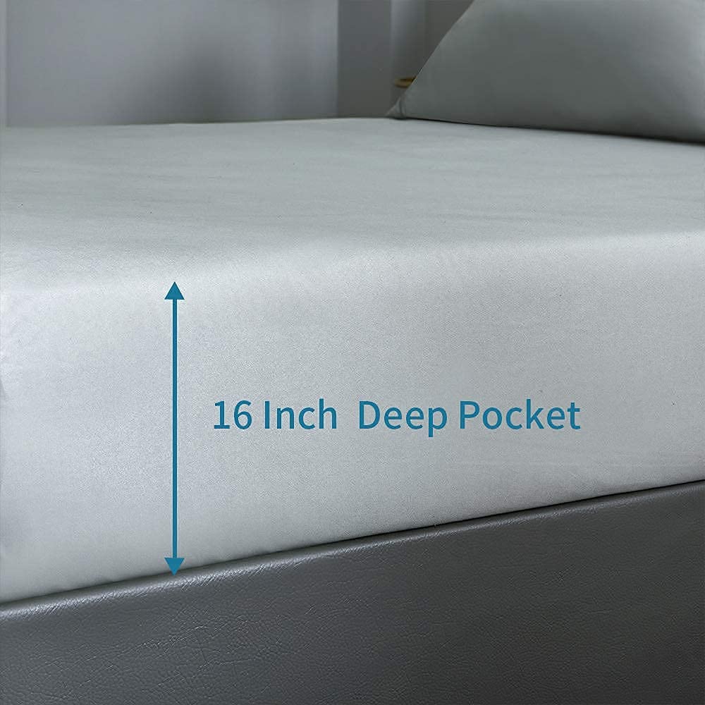 Bed Sheet Set - Brushed Microfiber Bedding - Bedding Sheets & Pillowcases - Deep Pockets - Easy Fit - Breathable & Soft Hotel Sheets- 4 Piece Queen Light Gray